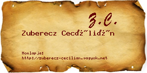 Zuberecz Cecílián névjegykártya